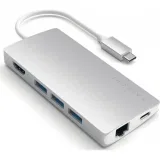 Док-станция Satechi Type-C Multi-Port Adapter 4K with Ethernet V2 Silver (ST-TCMA2S)